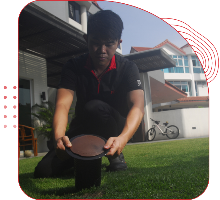 Installation of ORIGIN Termite Baiting System (OTBS) for subterranean termite control