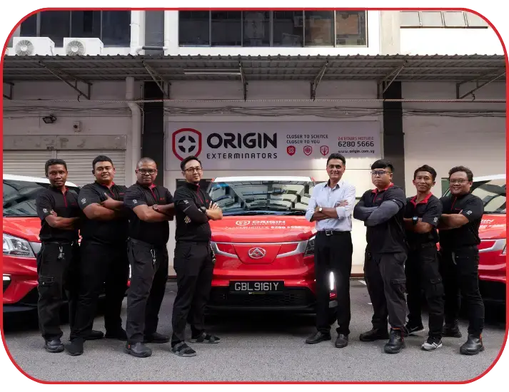 Origin Exterminator team working on the field for pest control